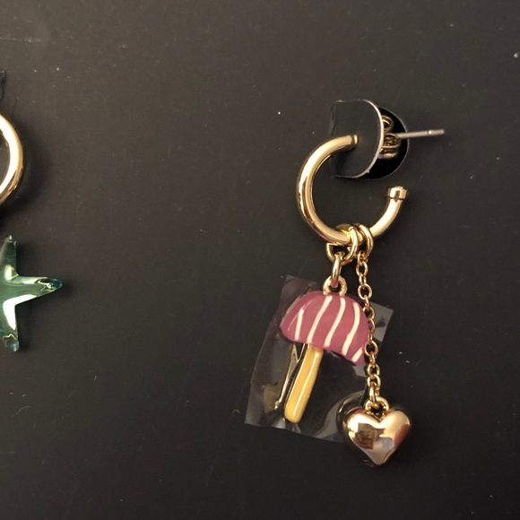 Coach x Observed By Us Mismatch Star & Mushroom Huggie Hoop Earrings NWT & Box - Picture 7 of 15